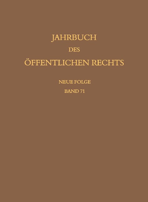 Jahrbuch des öffentlichen Rechts der Gegenwart. Neue Folge - 
