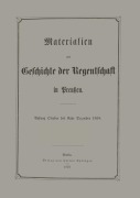 Cover-Bild zum Titel 'Materialien zur Geschichte der Regentschaft in Preußen' von 'E. Frensdorff'