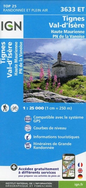 Tignes - Val d'Isère - Haute Maurienne - Parc National de la Vanoise 1:25 000 - 