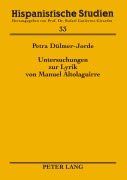 Cover-Bild zum Titel 'Untersuchungen zur Lyrik von Manuel Altolaguirre' von 'Petra Dülmer-Jorde'