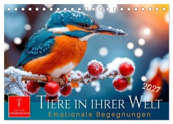 Cover-Bild zum Titel 'Tiere in ihrer Welt (Tischkalender 2027 DIN A5 quer), CALVENDO Monatskalender' von 'Meike und Peter Roder'