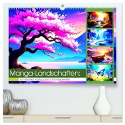 Cover-Bild zum Titel 'Manga-Landschaften: Ein visueller Ausflug durch Fantasiewelten (hochwertiger Premium Wandkalender 2026 DIN A2 quer), Kunstdruck in Hochglanz' von 'Ivy Mueller'