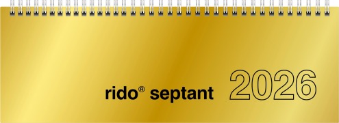 Cover-Bild zum Titel 'rido/idé 7036121916 | Querterminbuch Mod. septant 2026 | 305×105 mm, Karton, goldfarben' von ''