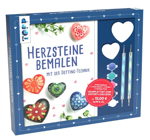 Kreativ-Set Herz-Steine bemalen mit der Dotting-Technik - Maja Condamin