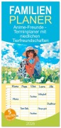 Familienplaner 2026 - Anime-Freunde - Terminplaner mit niedlichen Tierfreundschaften mit 5 Spalten (Wandkalender, 21 x 45 cm) CALVENDO - Anja Frost
