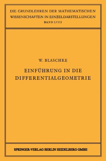 Einführung in die Differentialgeometrie - Wilhelm Blaschke