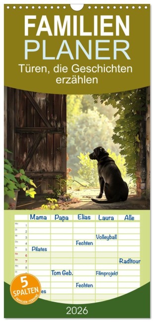 Familienplaner 2026 - Türen, die Geschichten erzählen mit 5 Spalten (Wandkalender, 21 x 45 cm) CALVENDO - Daniela Tapper