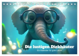 Cover-Bild zum Titel 'Die lustigen Dickhäuter. Ein Kalender für gute Laune (Tischkalender 2026 DIN A5 quer), CALVENDO Monatskalender' von 'Artefacti Artefacti'