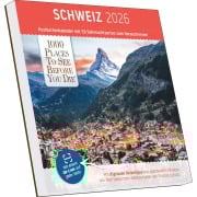 Cover-Bild zum Titel '1000 Places to See Before You Die - Schweiz Postkartenkalender 2026 | Tischkalender zum Aufstellen 17,5 × 17,5 cm | 53 Wochenmotive & Postkartenfunktion' von ''