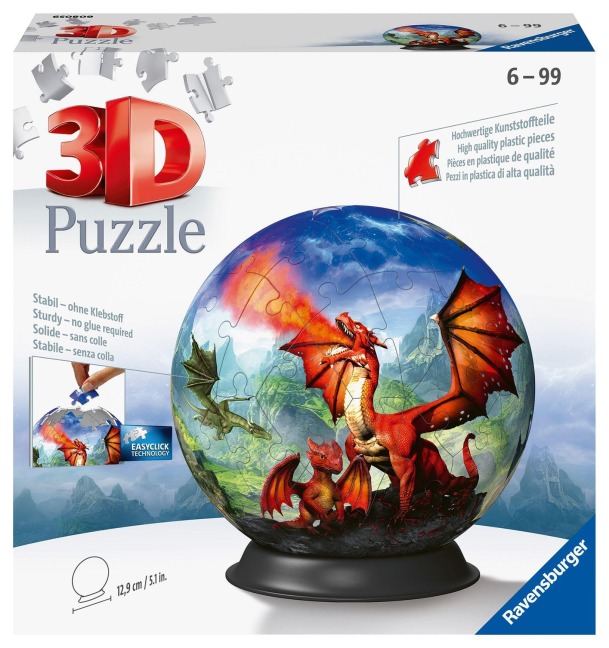 Ravensburger 3D Puzzle 11565 - Puzzle-Ball Mystische Drachen - Puzzeln in drei Dimensionen nach Motiv oder Zahlen - für Erwachsene und Kinder ab 6 Jahren - 