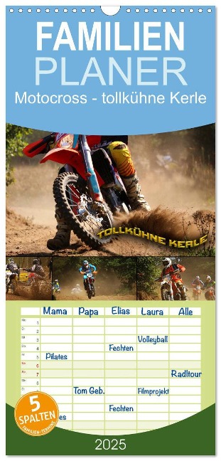 Familienplaner 2025 - Motocross - tollkühne Kerle mit 5 Spalten (Wandkalender, 21 x 45 cm) CALVENDO - Renate Bleicher