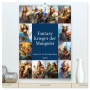 Cover-Bild zum Titel 'Fantasy-Krieger der Mongolei. Inspiriert von Dschingis Khan (hochwertiger Premium Wandkalender 2026 DIN A2 hoch), Kunstdruck in Hochglanz' von 'Rose Hurley'
