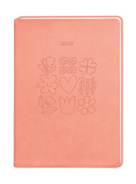 Terminplaner Lederlook 2026 Peach - 