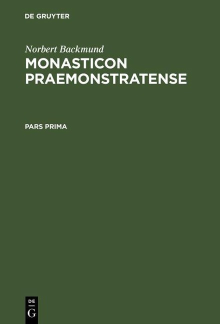 Monasticon Praemonstratense - Norbert Backmund