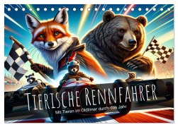 Cover-Bild zum Titel 'Tierische Rennfahrer - Mit Tieren im Oldtimer durch das Jahr (Tischkalender 2026 DIN A5 quer), CALVENDO Monatskalender' von ''
