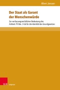 Cover-Bild zum Titel 'Der Staat als Garant der Menschenwürde' von 'Albert Janssen'