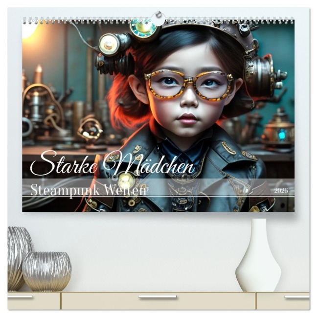 Starke Mädchen - Steampunk Welten (hochwertiger Premium Wandkalender 2026 DIN A2 quer), Kunstdruck in Hochglanz - Drachenkind-Fotografie Drachenkind-Fotografie