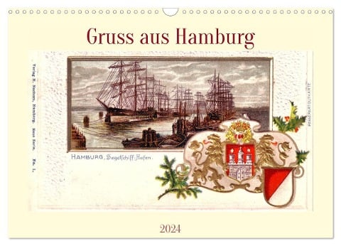 Gruss aus Hamburg (Wandkalender 2024 DIN A3 quer), CALVENDO Monatskalender - Henning von Löwis of Menar
