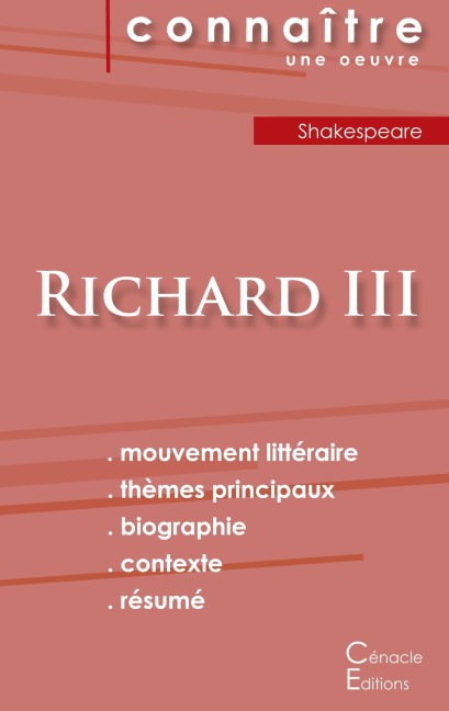 Fiche de lecture Richard III de Shakespeare (Analyse littéraire de référence et résumé complet) - Shakespeare