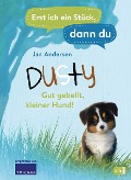 Cover-Bild zum Titel 'Erst ich ein Stück, dann du - Dusty - Gut gebellt, kleiner Hund!' von 'Jan Andersen'