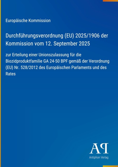 Durchführungsverordnung (EU) 2025/1906 der Kommission vom 12. September 2025 - Europäische Kommission