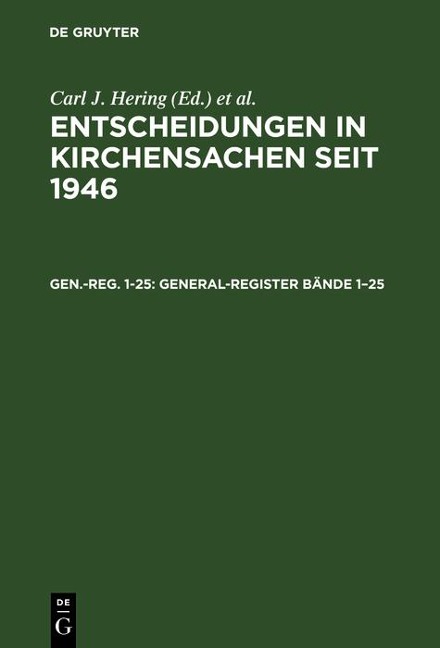 General-Register Bände 1-25 - 