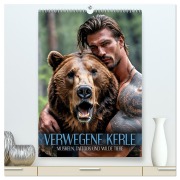 Verwegene Kerle - Muskeln, Tattoos und wilde Tiere (hochwertiger Premium Wandkalender 2026 DIN A2 hoch), Kunstdruck in Hochglanz - Renate Utz