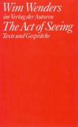 Cover-Bild zum Titel 'The Act of Seeing' von 'Wim Wenders'