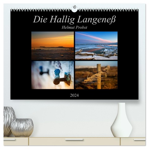 Die Hallig Langeneß (hochwertiger Premium Wandkalender 2024 DIN A2 quer), Kunstdruck in Hochglanz - Helmut Probst