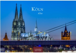 Cover-Bild zum Titel 'Köln Kalender 2026 - Wandkalender | Fotokalender Deutschland 50x35cm - beeindruckende Fotos vom Dom, Rhein & Altstadt, großformatig, hochwertigl verarbeitet' von ''