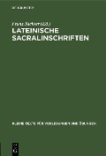 Cover-Bild zum Titel 'Lateinische Sacralinschriften' von ''