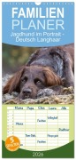 Cover-Bild zum Titel 'Familienplaner 2026 - Jagdhund im Portrait - Deutsch Langhaar mit 5 Spalten (Wandkalender, 21 x 45 cm) CALVENDO' von 'Nadine Gerlach'