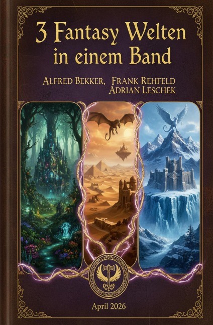 3 Fantasy Welten in einem Band April 2026 - Alfred Bekker, Frank Rehfeld, Adrian Leschek