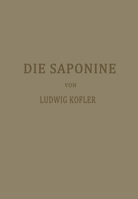 Die Saponine - Ludwig Kofler