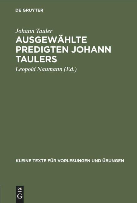 Ausgewählte Predigten Johann Taulers - Johann Tauler