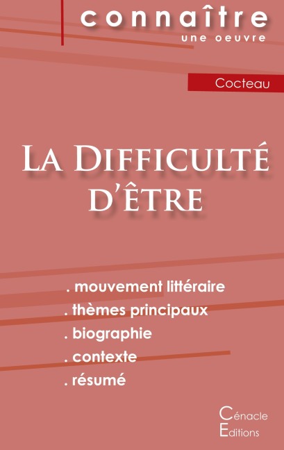 Fiche de lecture La Difficulté d'être de Jean Cocteau (Analyse littéraire de référence et résumé complet) - Jean Cocteau