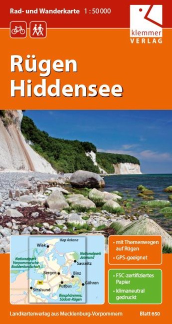 Rügen - Hiddensee 1 : 50 000 Rad- und Wanderkarte - Christian Kuhlmann, Thomas Wachter, Klaus Klemmer