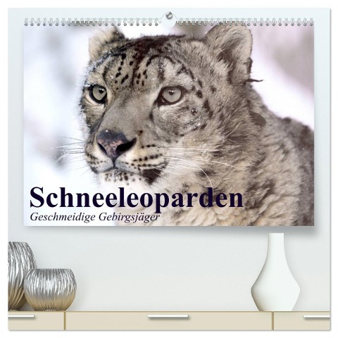 Schneeleoparden. Geschmeidige Gebirgsjäger (hochwertiger Premium Wandkalender 2025 DIN A2 quer), Kunstdruck in Hochglanz - Elisabeth Stanzer