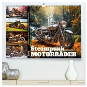 Cover-Bild zum Titel 'Steampunk Motorräder (hochwertiger Premium Wandkalender 2026 DIN A2 quer), Kunstdruck in Hochglanz' von 'Sabine Löwer'