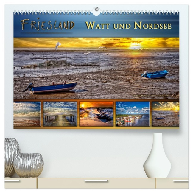 Friesland - Watt und Nordsee (hochwertiger Premium Wandkalender 2026 DIN A2 quer), Kunstdruck in Hochglanz - Peter Roder