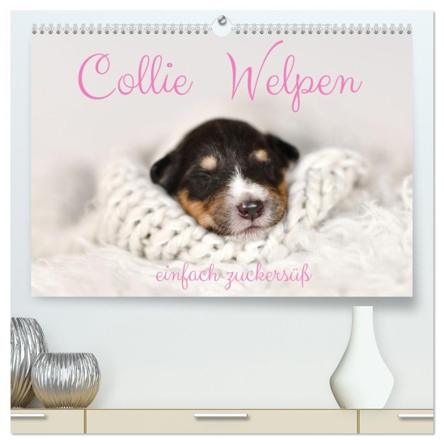 Collie Welpen einfach zuckersüß (hochwertiger Premium Wandkalender 2026 DIN A2 quer), Kunstdruck in Hochglanz - Yvonne Janetzek