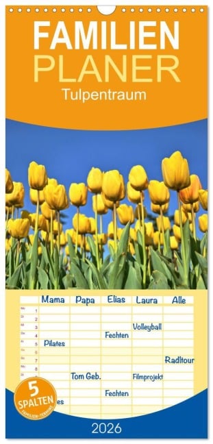 Familienplaner 2026 - Tulpentraum mit 5 Spalten (Wandkalender, 21 x 45 cm) CALVENDO - (C) By Insideportugal