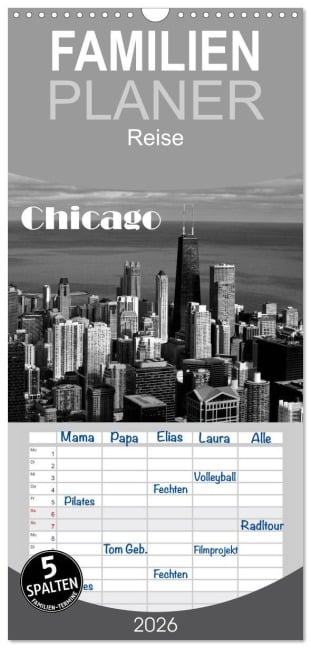 Familienplaner 2026 - Chicago 2026 mit 5 Spalten (Wandkalender, 21 x 45 cm) CALVENDO - Detlef Kolbe (Dex - Foto)