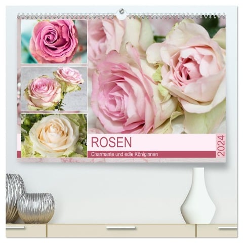 Rosen. Charmante und edle Königinnen (hochwertiger Premium Wandkalender 2024 DIN A2 quer), Kunstdruck in Hochglanz - Rose Hurley
