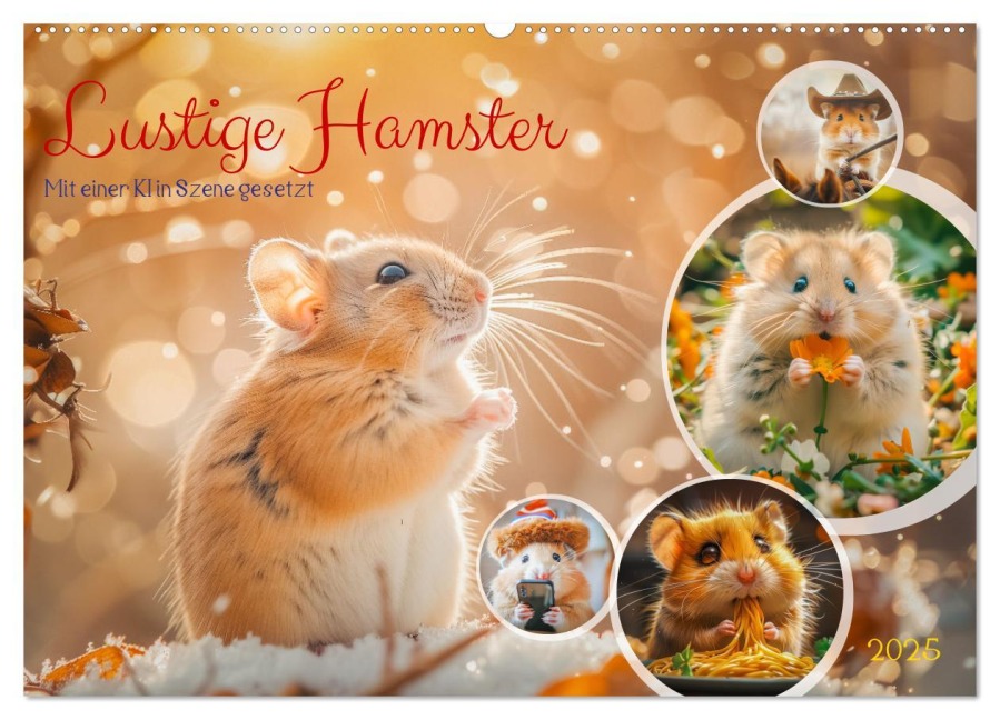 Lustige Hamster (Wandkalender 2025 DIN A2 quer), CALVENDO Monatskalender - Steffen Gierok-Latniak