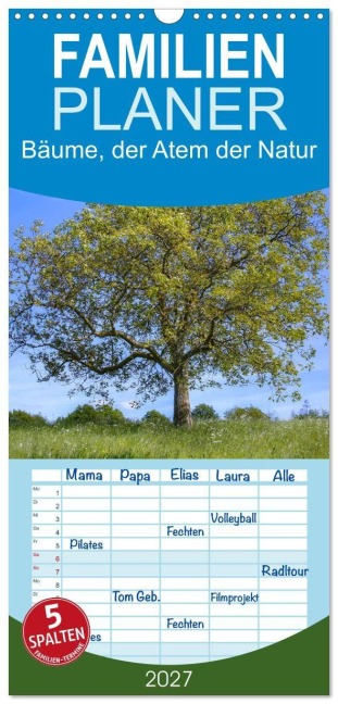 Familienplaner 2027 - Bäume, der Atem der Natur mit 5 Spalten (Wandkalender, 21 x 45 cm) CALVENDO - Christine Wirges