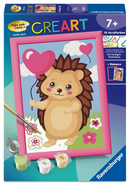 CreArt, Malen nach Zahlen Kinder - Herziger Igel - 