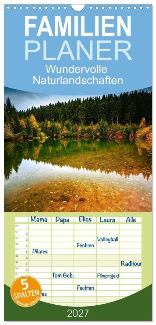 Familienplaner 2027 - Wundervolle Naturlandschaften mit 5 Spalten (Wandkalender, 21 x 45 cm) CALVENDO - Marcus Beckert Fotografie