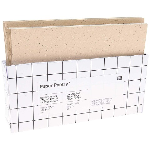 Kartenset B6, Recyclingpapier cappuccino, FSC MIX - 