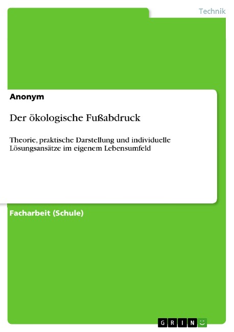 Der ökologische Fußabdruck - 